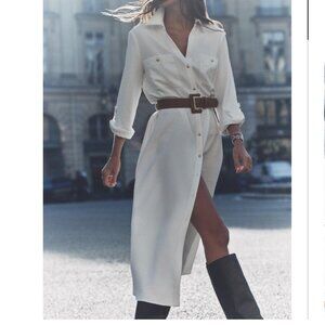 Zara Midi Shirt Dress with Belt